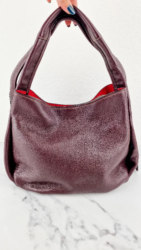 Coach 1941 Bandit Hobo Bag in Oxblood and Black Pebble Leather - 2 in 1 handbag - Coach 87363