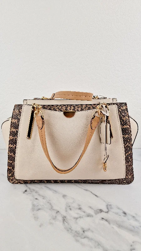 Coach Dreamer 36 in Chalk Leather with Snakeskin Trim - Handbag Crossbody Bag - Coach 31645