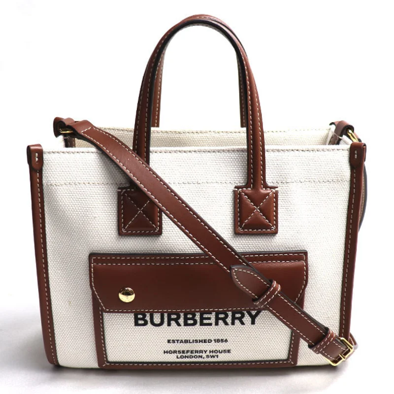 BURBERRY Freya Tote 2-Way Shoulder Bag Brown Natural/Tan 8044143 Women's