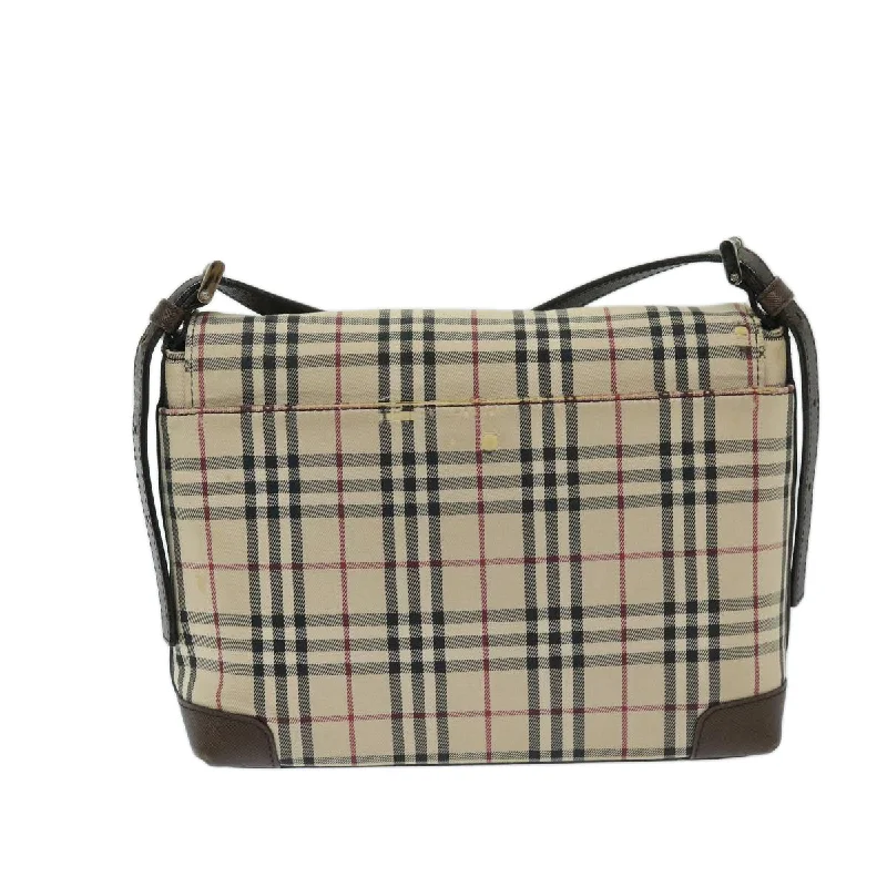 BURBERRY Nova Check Shoulder Bag Canvas Beige Brown  68814