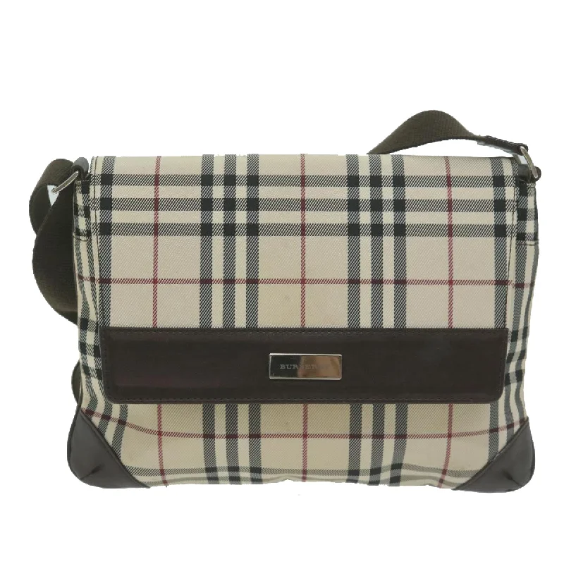 BURBERRY Nova Check Shoulder Bag Canvas Beige Brown  bs11654