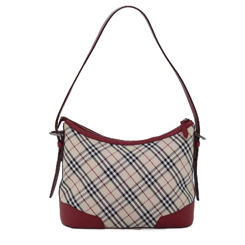 BURBERRY Nova Check Shoulder Bag Canvas Red  76480