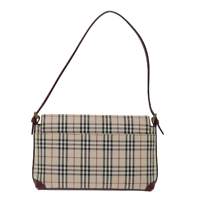 BURBERRY Nova Check Shoulder Bag Canvas Red  ac2926