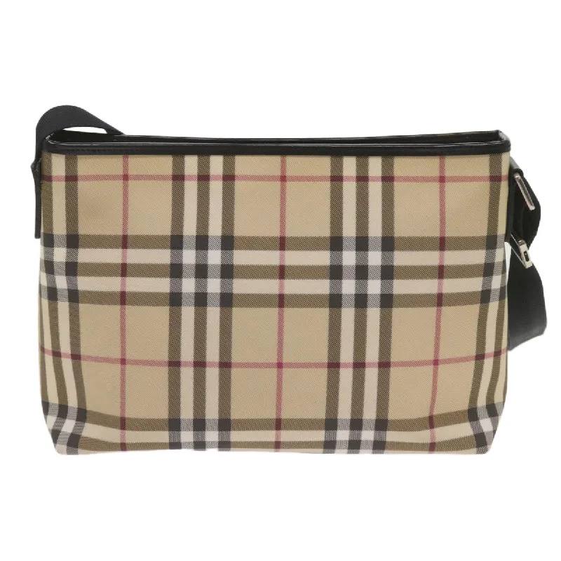 BURBERRY Nova Check Shoulder Bag Coated Canvas Beige  yk11241