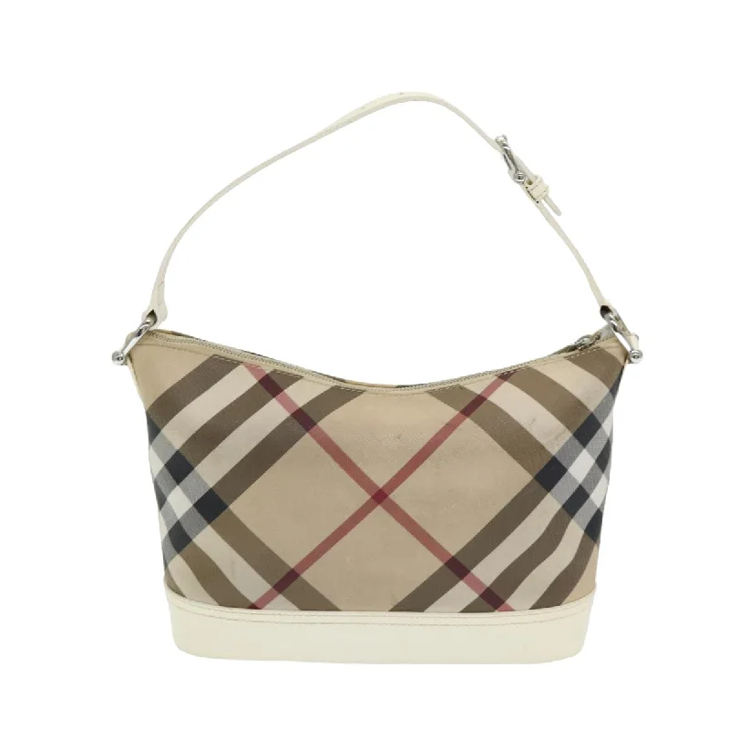 BURBERRY Nova Check Shoulder Bag PVC Beige  mr351