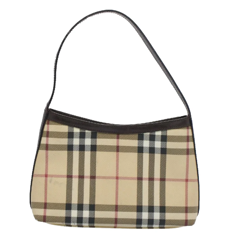 BURBERRY Nova Check Shoulder Bag PVC Leather Beige  ki3342