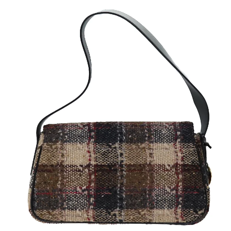 BURBERRY Nova Check Shoulder Bag Wool Beige  bs13694