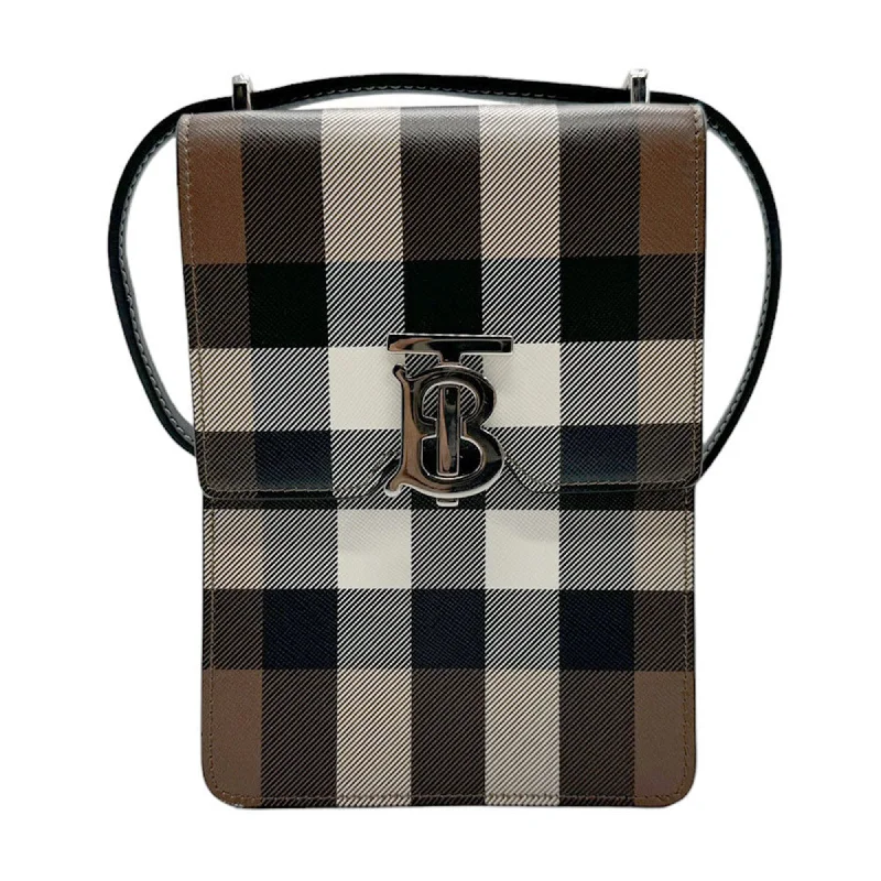 Burberry Robin Shoulder Bag Leather Brown Black White Silver Men's Women's n0253