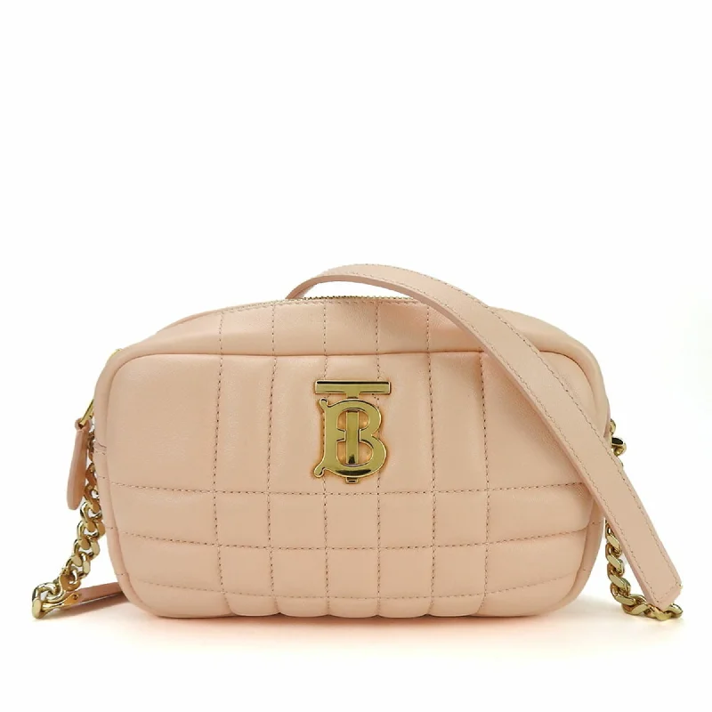 Burberry Shoulder Bag Lola Camera Quilted Leather Pink Women's BURBERRY