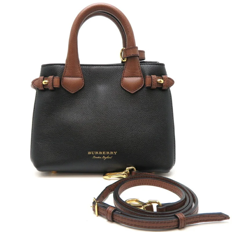 Burberry shoulder tote ladies handbag leather black