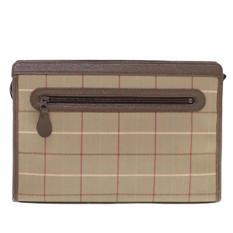 BURBERRYSs Nova Check Clutch Bag Nylon Canvas Beige  ac2672