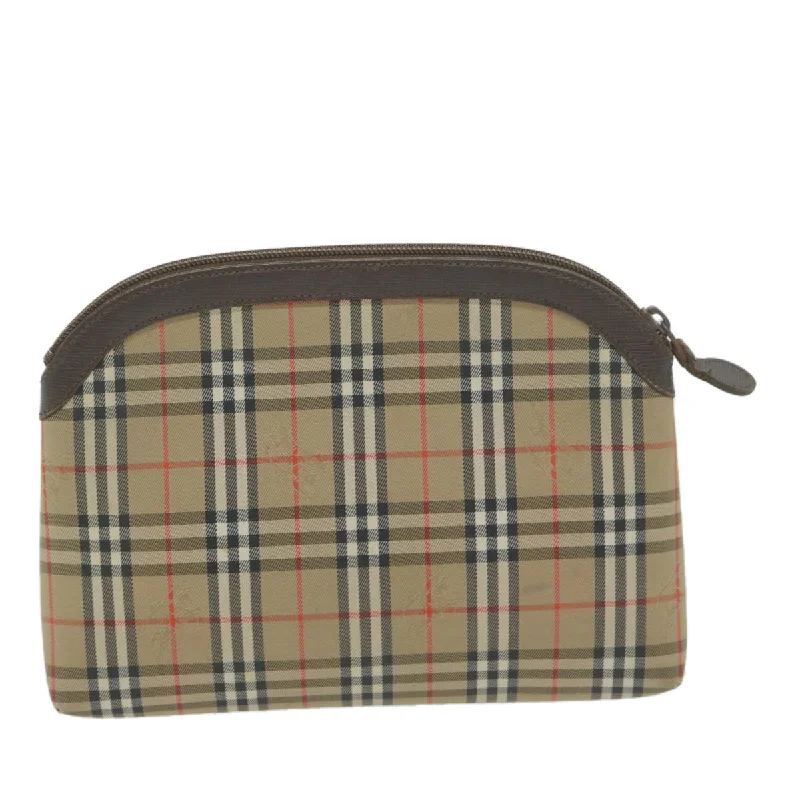 BURBERRYSs Nova Check Clutch Bag Nylon Canvas Beige  ac2674