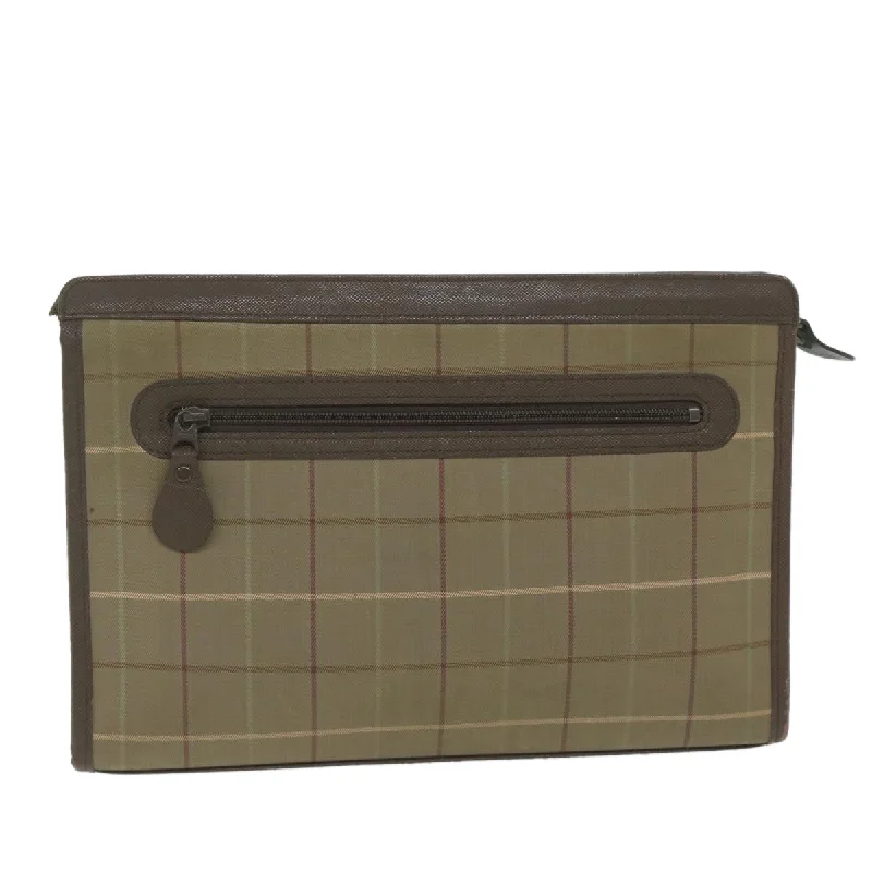 BURBERRYSs Nova Check Clutch Bag Nylon Canvas Brown  bs10776