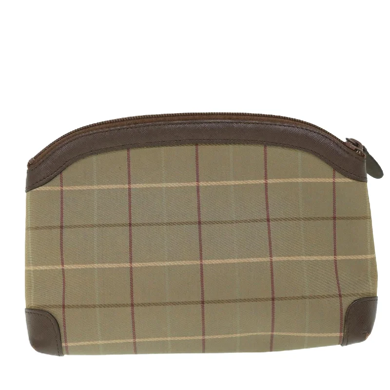 BURBERRYSs Nova Check Clutch Bag Nylon Canvas Brown  bs8723